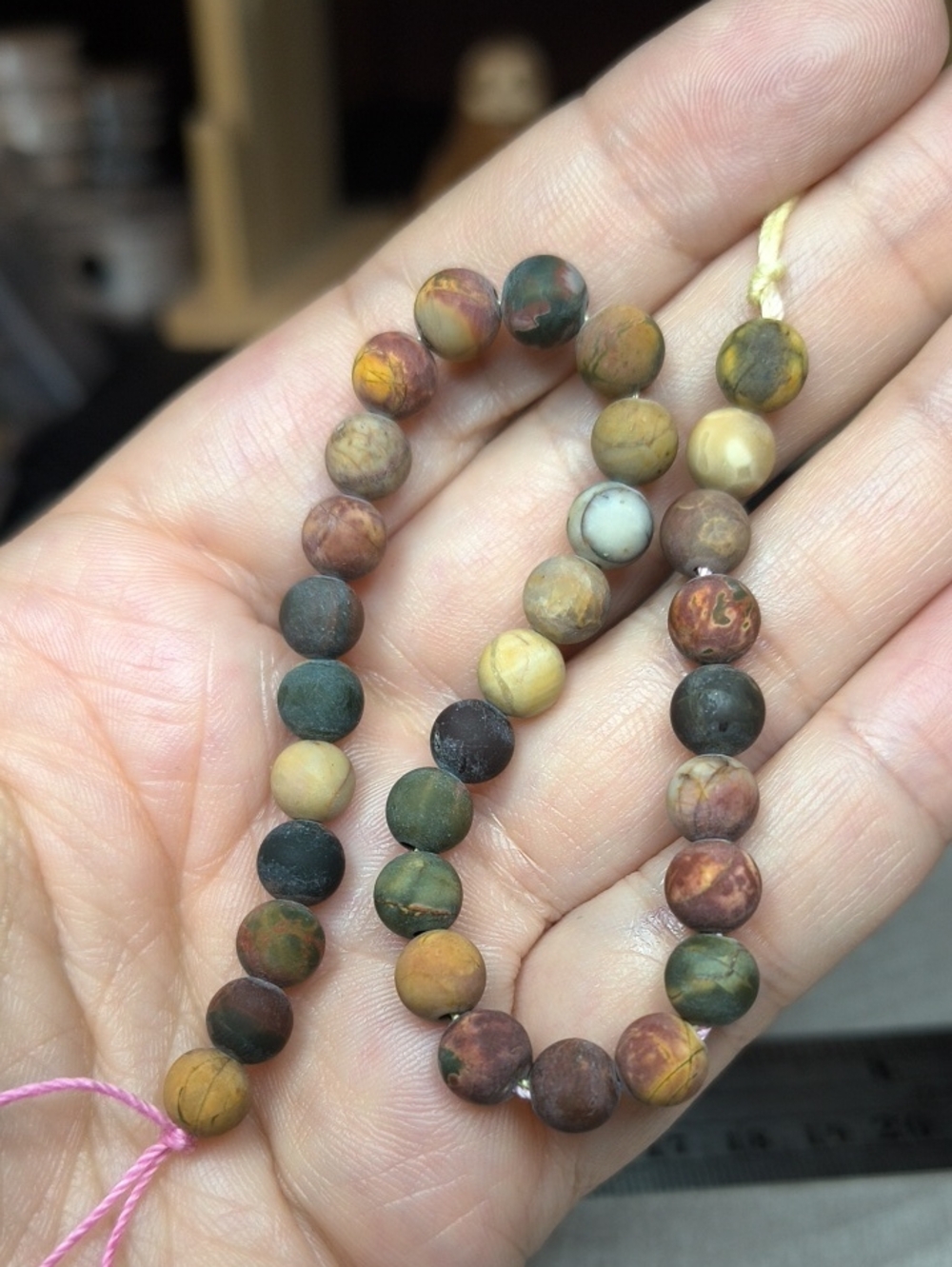 #3- 6mm Matte Red Creek Jasper Beads - 8-inch Stone Strand